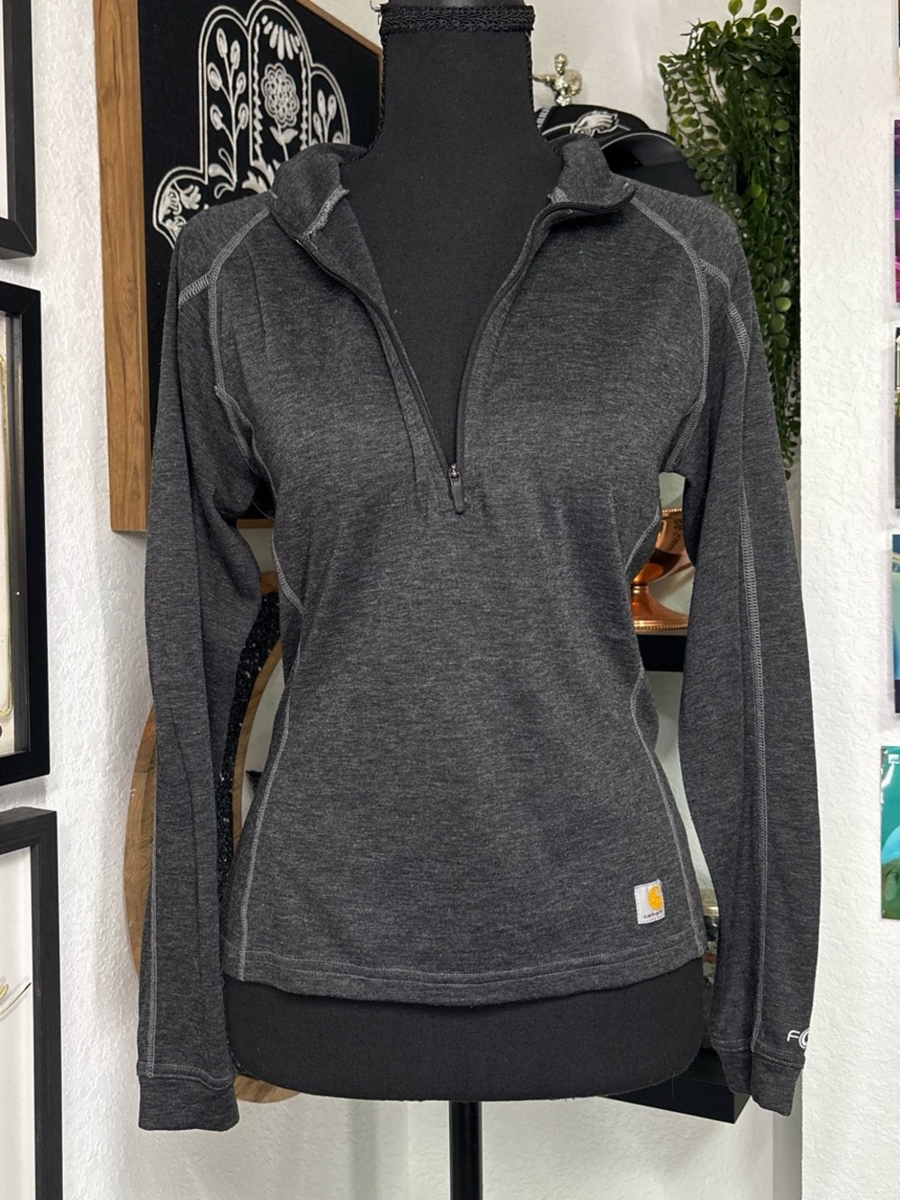 Carhartt Women’s Charcoal Gray Half-Zip Performance Pullover
